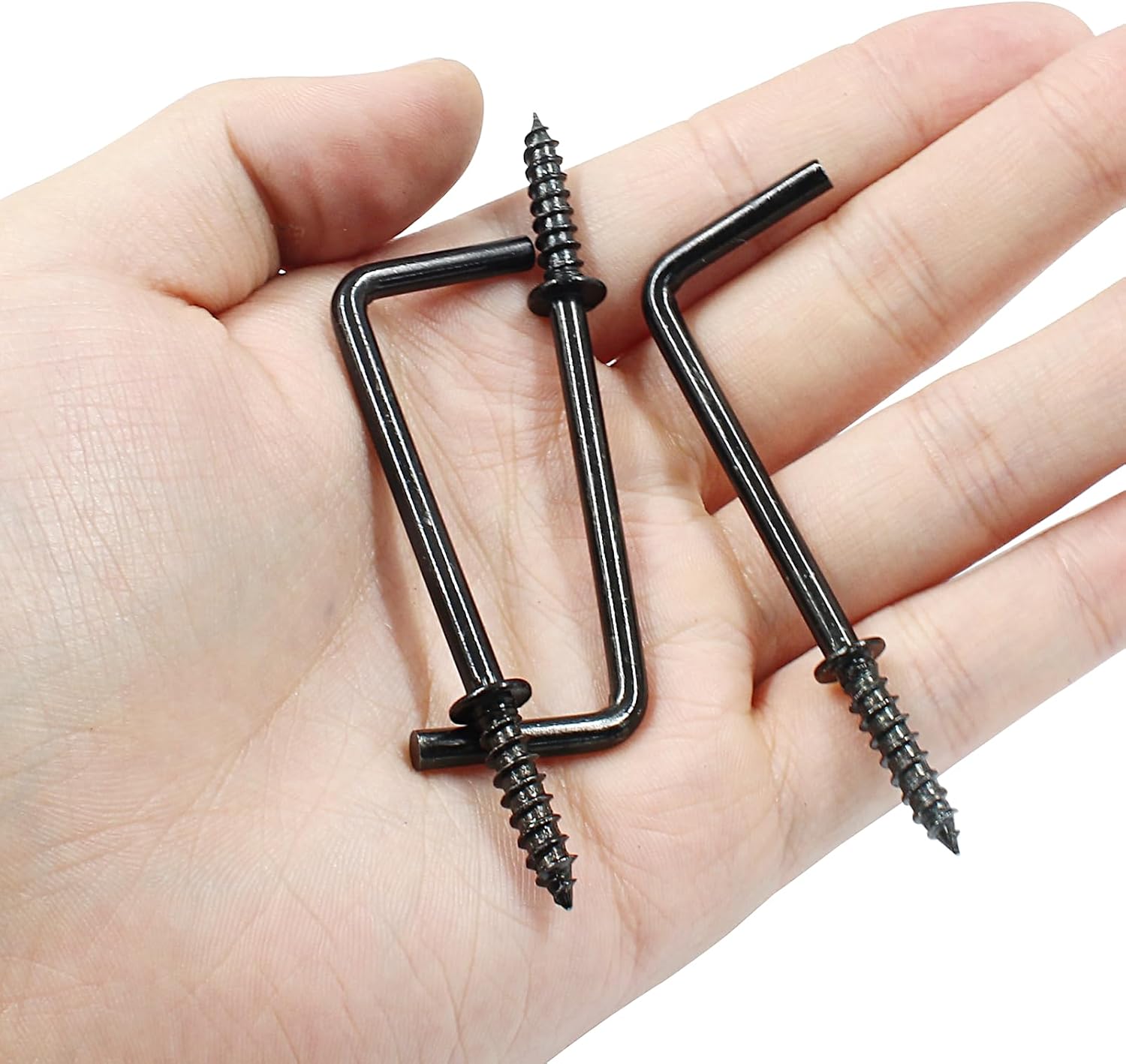 20pcs L Shaped Metal Hooks, 2 Inch, Black Right Angle Hooks for Hanging