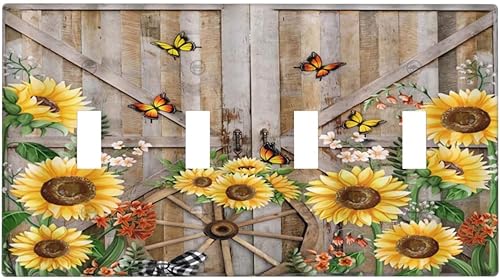 Miniatura 8 de Cubierta de interruptor de luz basculante de 1 banda, diseño náutico rústico, vintage, ancla oceánica, placa frontal GFCI para cocina, baño,