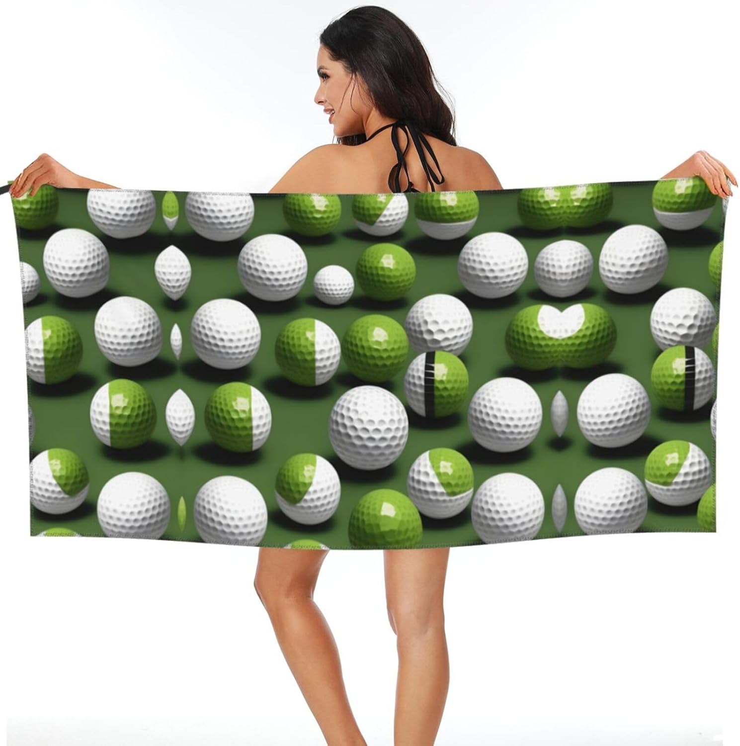 Golf Ball Bath Towel,Microfiber Ultra Soft,Quick Drying for Body, Sport,Yoga,Fitness