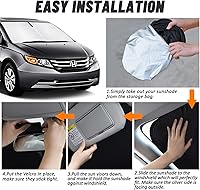 Vista 5 de D-Lumina - Parasol plegable para parabrisas para Honda Odyssey Mini Van 2011-2017, accesorios para ventana delantera, protector de visera de sol