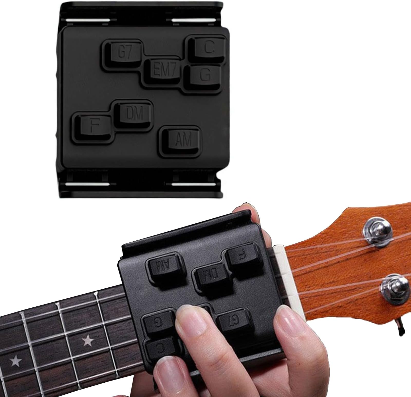 Ukulele Chord Presser Trainer for Beginners, Ukulele Aid Easy Press Kit Chord Assisted Learning Tool, Ukulele Attachment Eliminates Finger Pain for 23 Inches and 26 Inches