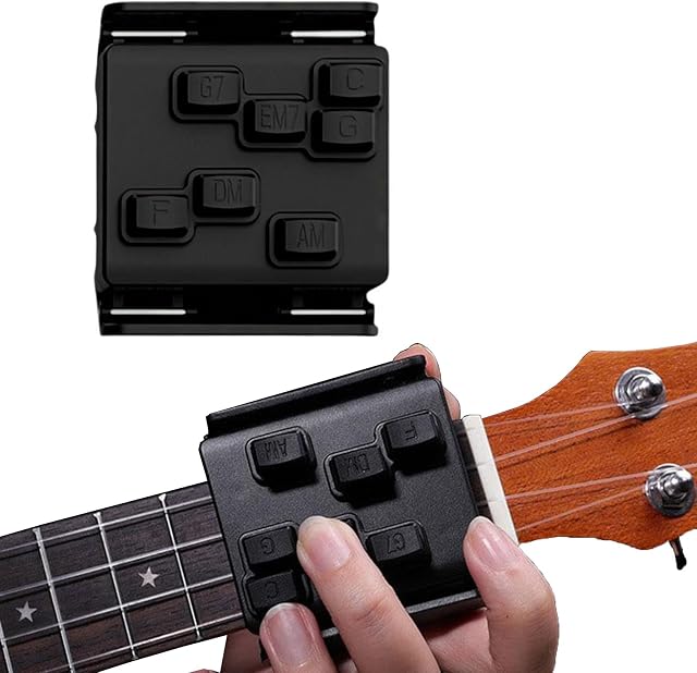 Ukulele Chord Presser Trainer for Beginners, Ukulele Aid Easy Press Kit Chord Assisted Learning Tool, Ukulele Attachment Eliminates Finger Pain for 23 Inches and 26 Inches
