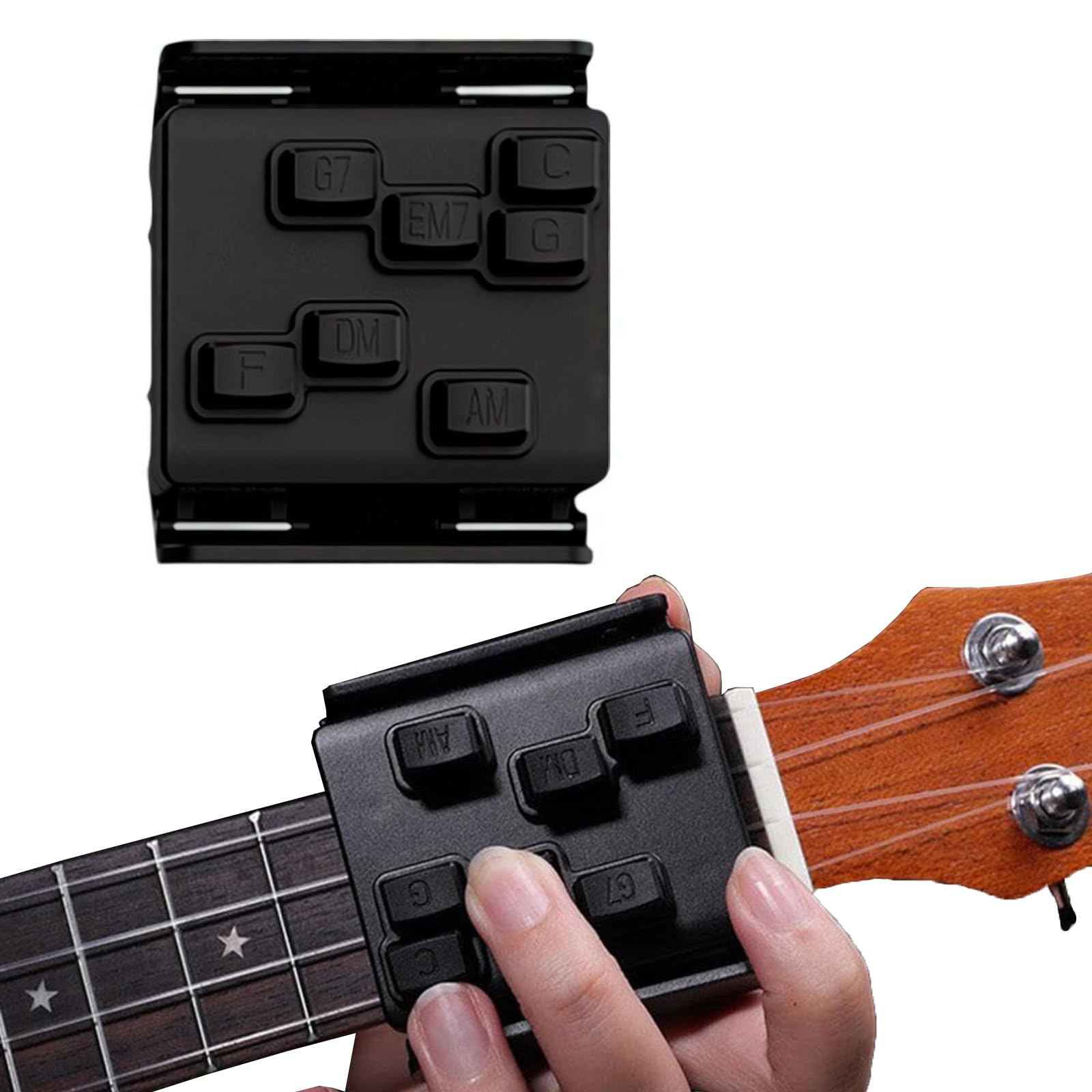 Ukulele Chord Presser Trainer for Beginners, Ukulele Aid Easy Press Kit Chord Assisted Learning Tool, Ukulele Attachment Eliminates Finger Pain for 23 Inches and 26 Inches