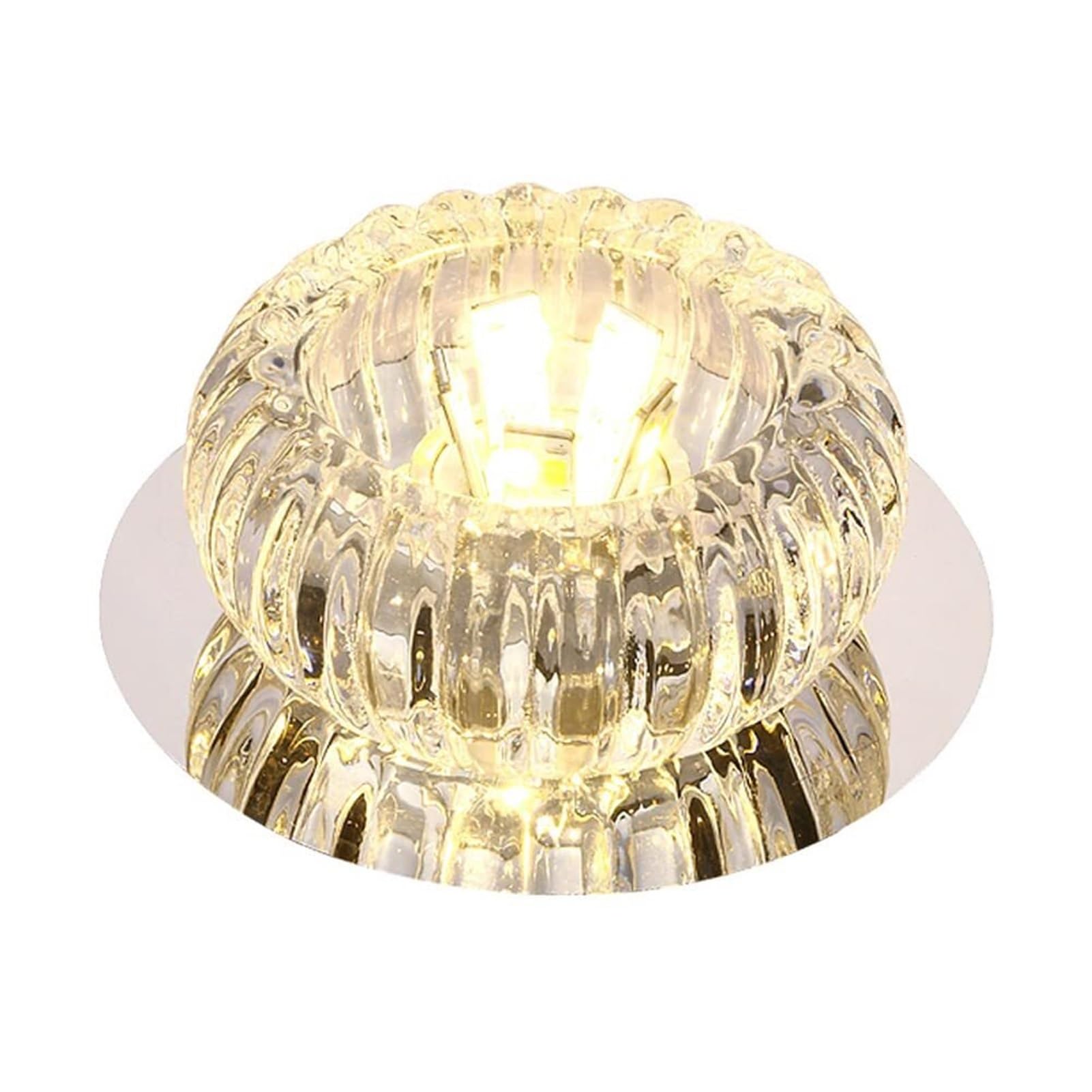 Crystal Recessed Downlight Anti Glare Spotlights 5W Round Ceiling Light Decorative Spotlight for Corridor Hallway Living Room Bedroom