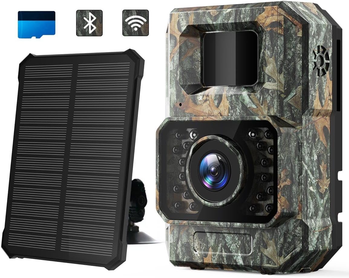 COOLIFE Panneau Solaire 6V 2A Pour Caméra De Chasse - Batterie 5200mAh Intégrée, IP56 Étanche