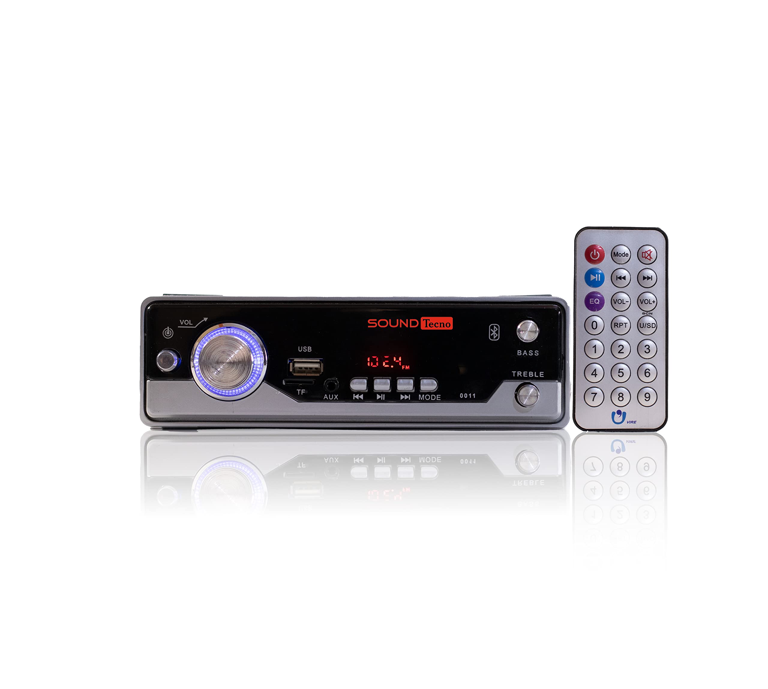 SOUND Tecno ST-018 Fixed Panel Single Din MP3 Bluetooth/USB/FM/AUX/SD -MMC Car Stereo (Silver)-image-29