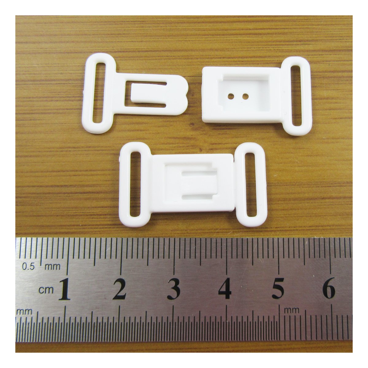 4 Pairs Bikini Clips Hook & SNAP Clasps FITS 12MM Strap Bra Fastener Swimwear (White H2940)
