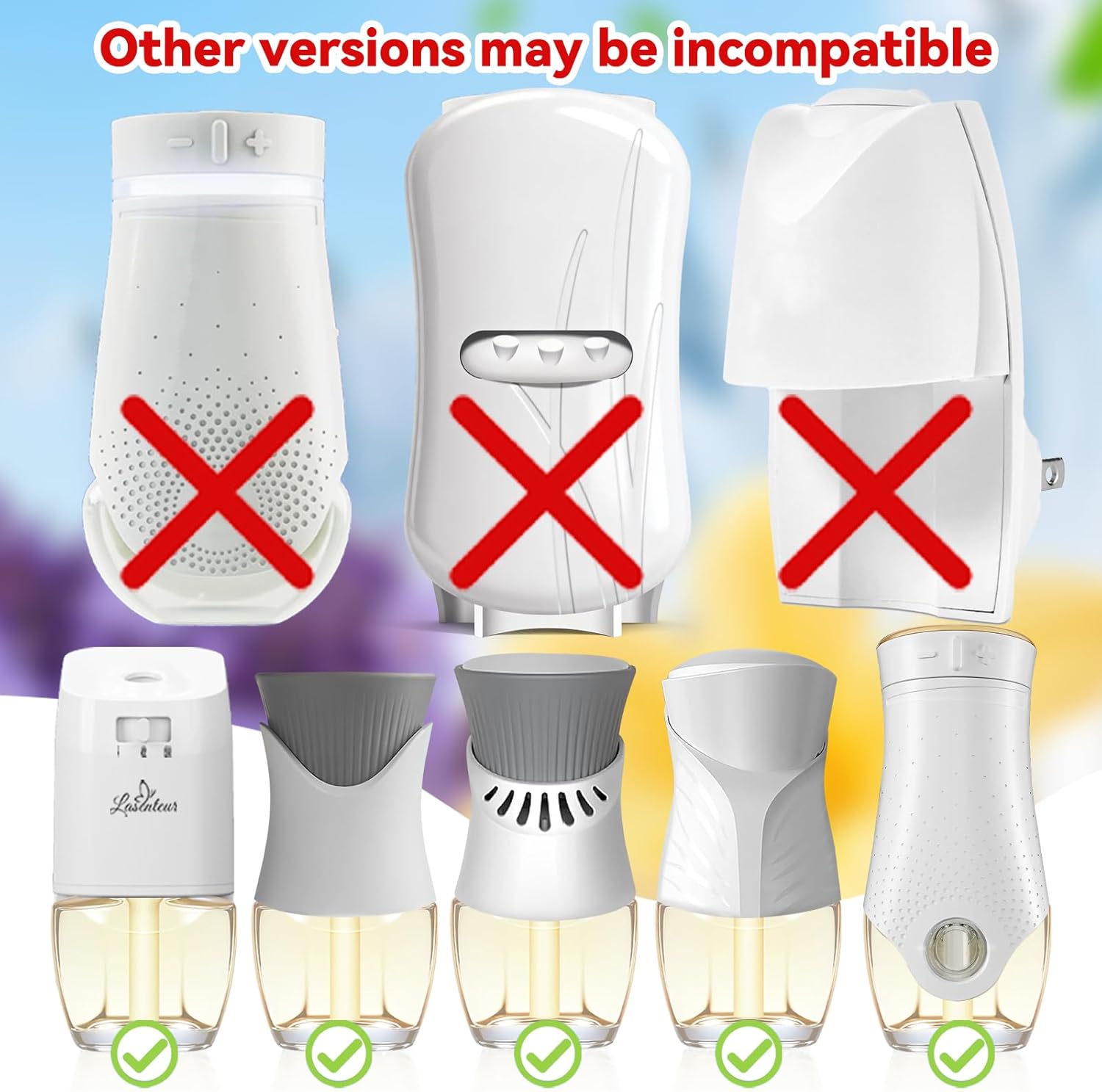 Plug in Air Freshener Refills – 12 Pack (7.92 Fl Oz), 3 Scents: Lavender, Linen & Vanilla – Compatible with Air Wick & Glade, Not Include Glade Plus – Wall Plug In Refills for Home, Bathroom Linen & Lavender & Vanilla 0.66 Fl Oz (Pack of 12)