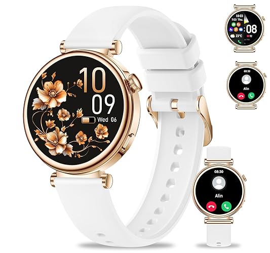 Smart Watch for Women (Answer/Make Call), 1.27" HD Small Fitness Tracker Smartwatch with DIY Dial/Heart Rate Sleep Monitor/Ladies Cycle Tracker/120+ Sports Modes for Android/iPhone, White 41mm