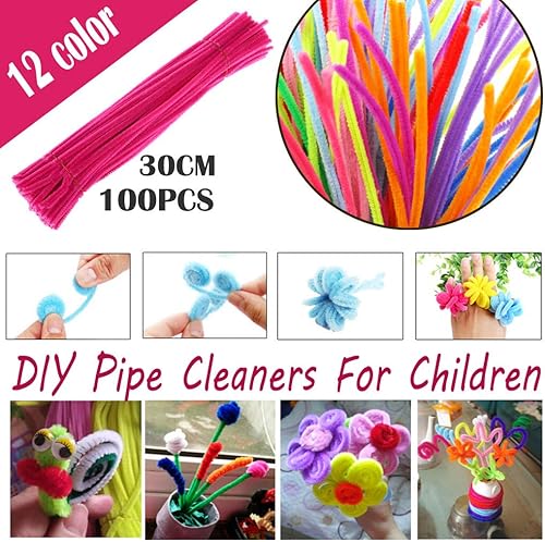 Miniatura 2 de Limpiador de tuberías para manualidades creativas, 100 unidades de tallo de chenilla esponjosa tallo de chenilla para niños para San Valentín DIY