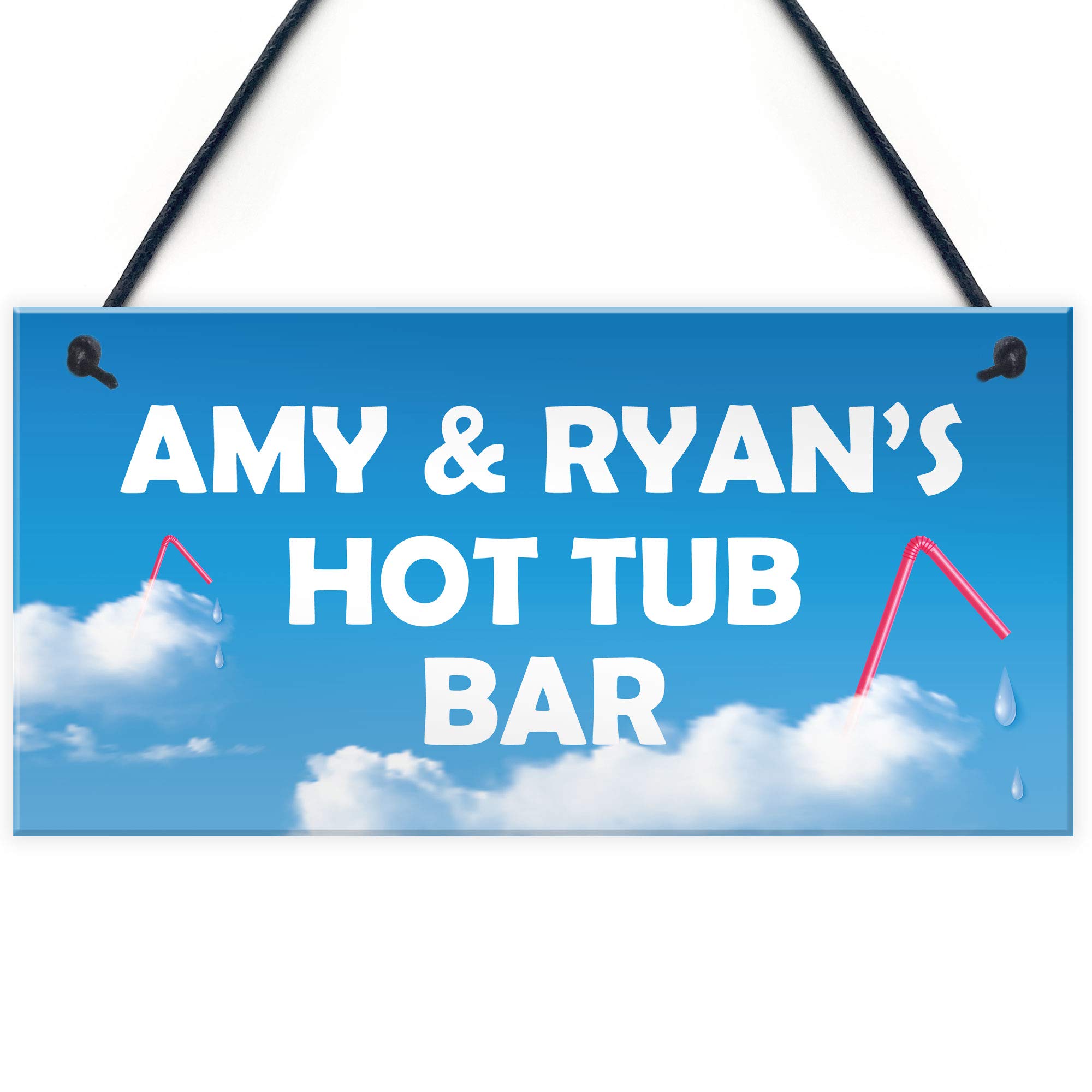 Red Ocean PERSONALISED Hot Tub Bar Signs And Plaques Novelty Garden Decor Signs Gifts For Him Her