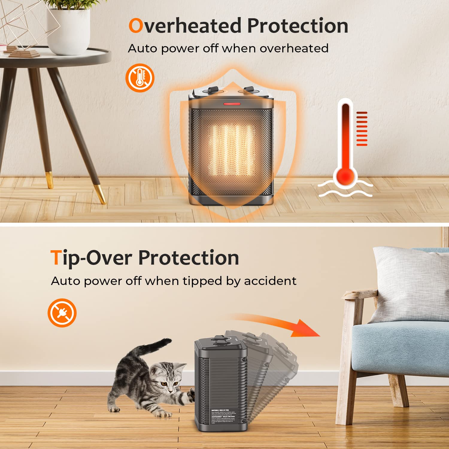 Snapklik.com : Small Space Heater, Portable 1500W Ceramic Space Heater ...