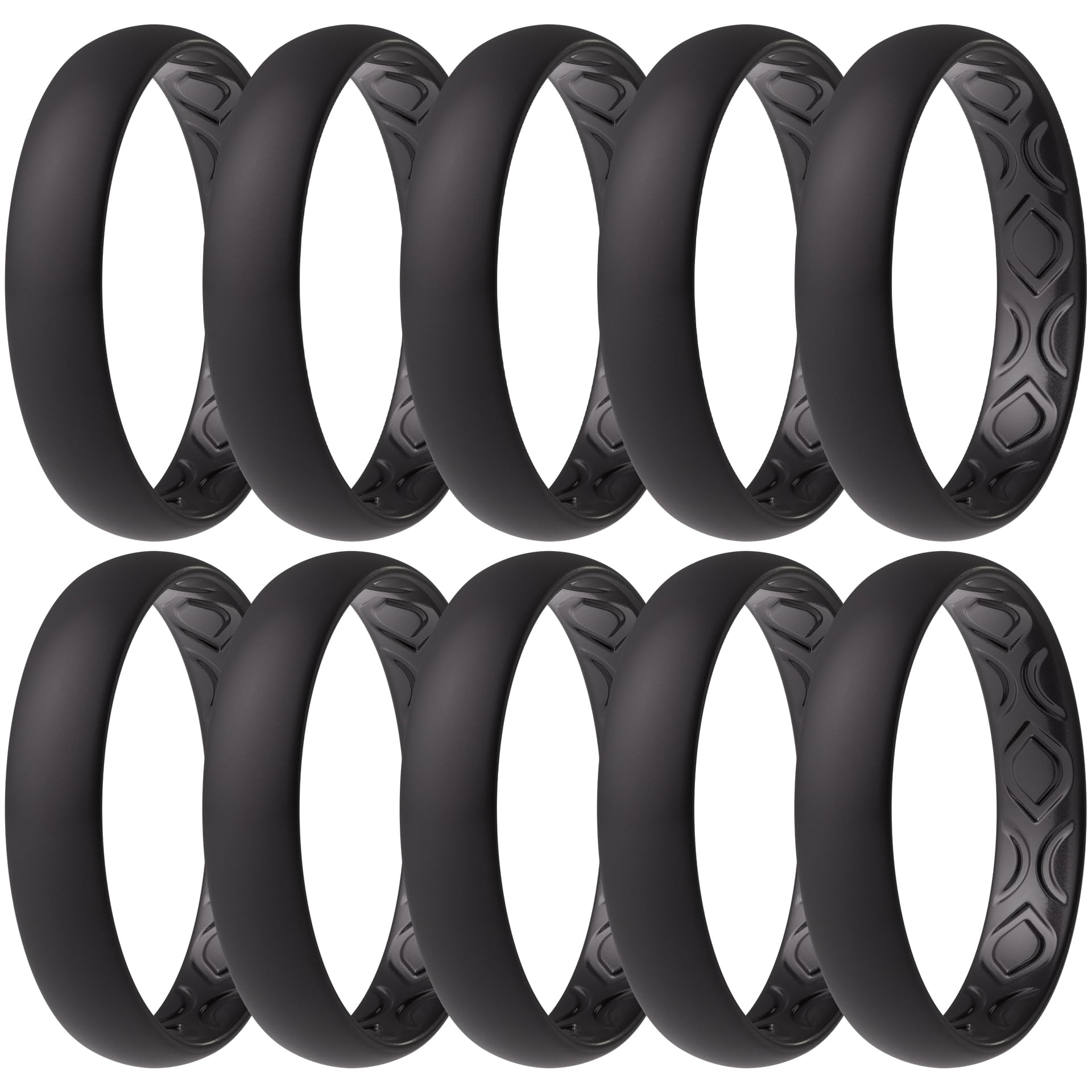 ThunderFit Women Breathable Silicone Bridal Rings Sets For Her, 4mm Wide