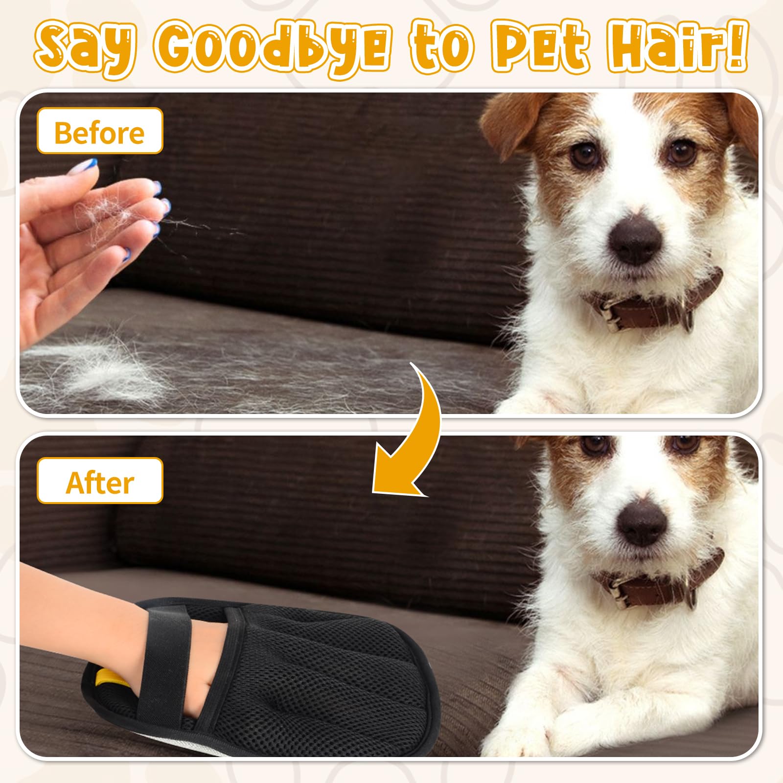 Produktbild von Upgrade Tierhaar Handschuh, Fell Magnet Handschuh Für Katzen Und