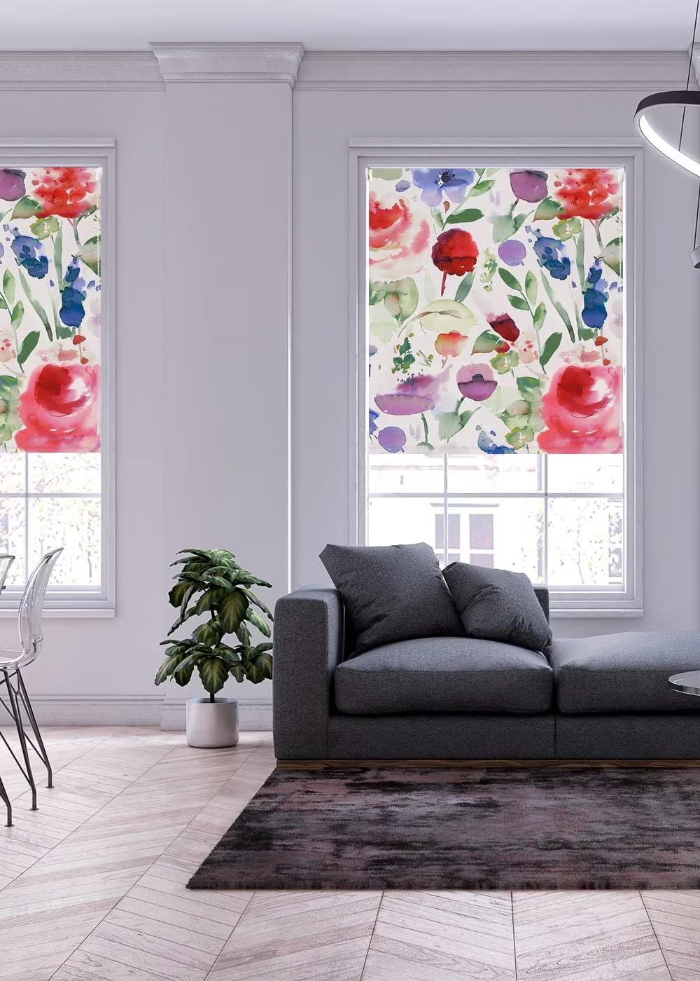 Lister Cartwright Floral Summer Patterned Roller Blinds (180 x 160 cm) | Blackout Blinds for Windows | Bedroom, Bathroom, Kitchen & Door Window Blinds | Easy Fit Child Safety Roller Blinds โ image 1