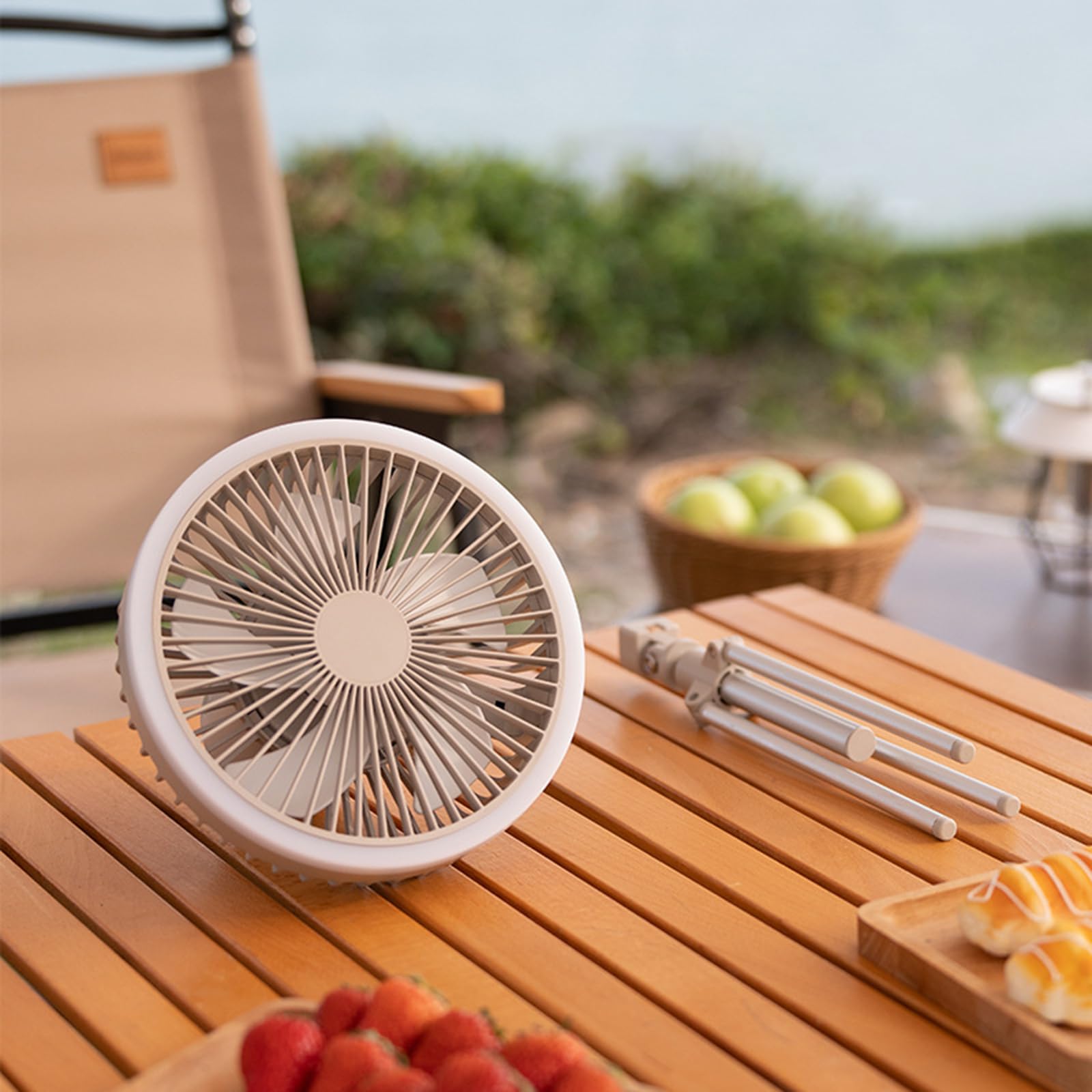 Ventilatore da tavolo con telecomando da 10000 mAh, ventilatore da soffitto con luce a LED e treppiede, per ragazzi e ragazze, per viaggi, vacanze, spiaggia