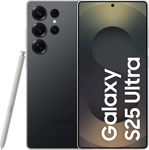 Samsung Galaxy S25 Ultra 5G AI Smartphone (Titanium Black, 12GB RAM, 512GB Storage), 200MP Camera, S Pen Included, Long Battery Life