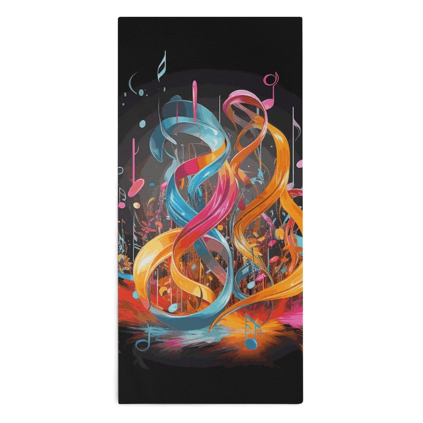 Serviette de bain musique pour le sport et le voyage, drap de douche léger 72 x 35 cm