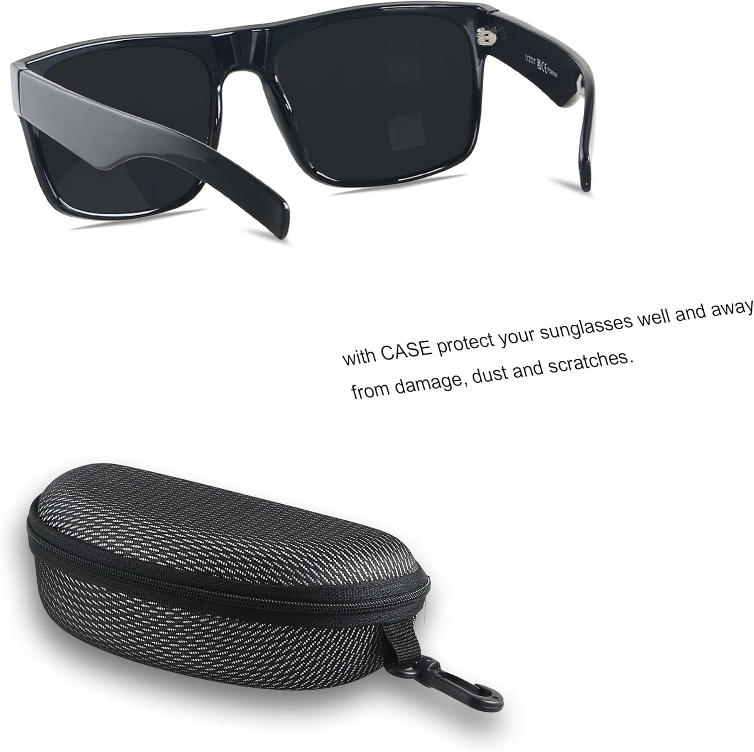 LYZOIT Extra Large Sunglasses for Big Wide Heads Mens Polarized XL Oversized Square Sun Glasses - Image 2