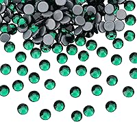 Vista 2 de Hot Fix - Diamantes de imitación de cristal con parte trasera plana, gemas de diamante de 0.189 in (20 ss, 1440 unidades, verde oscuro)