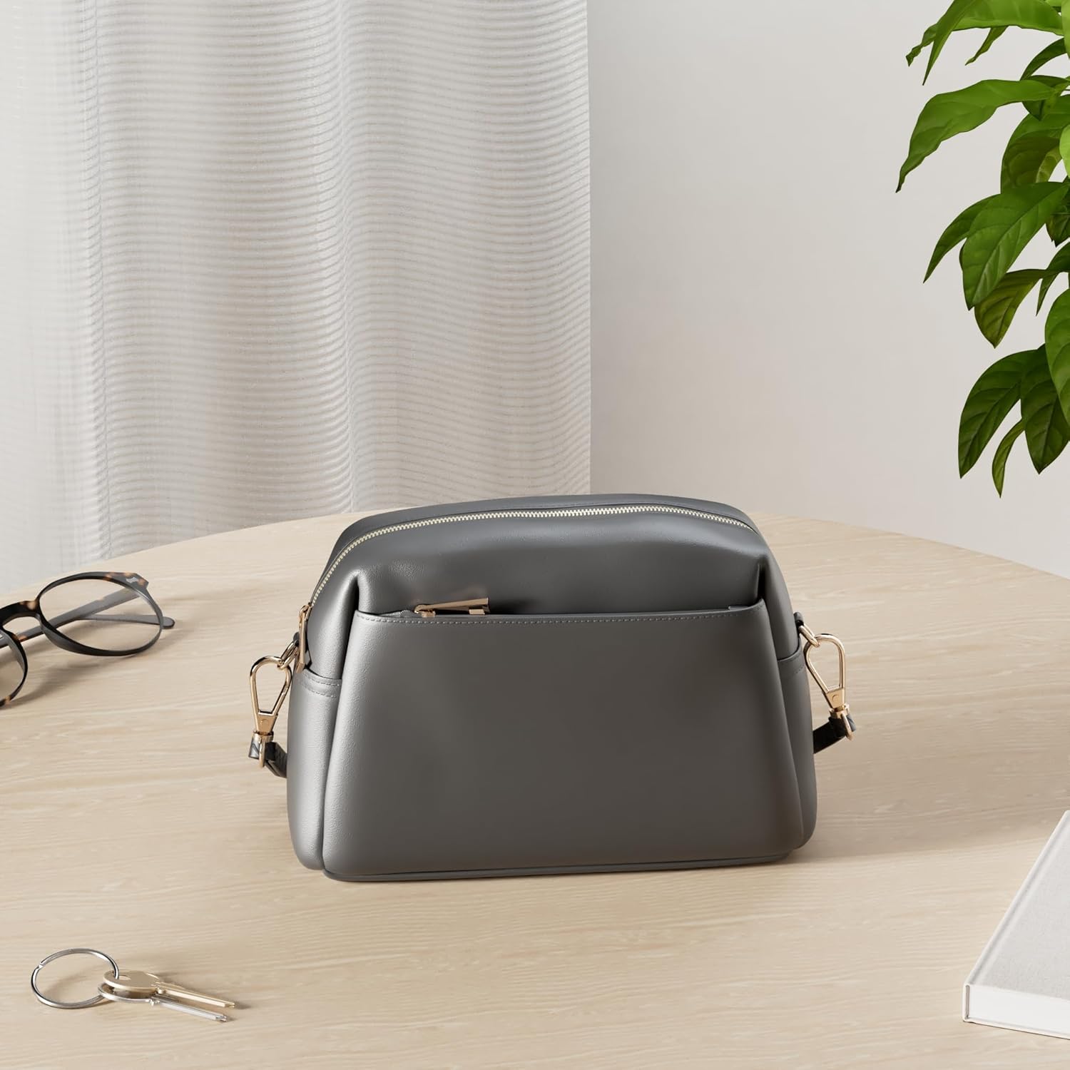 FashionPuzzle Triple Zip Small Crossbody Bag - Image 3