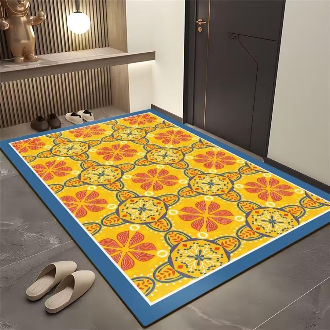 Tapis de couloir d'entrée antidérapant et fleuri pour égayer votre meuble de cuisine