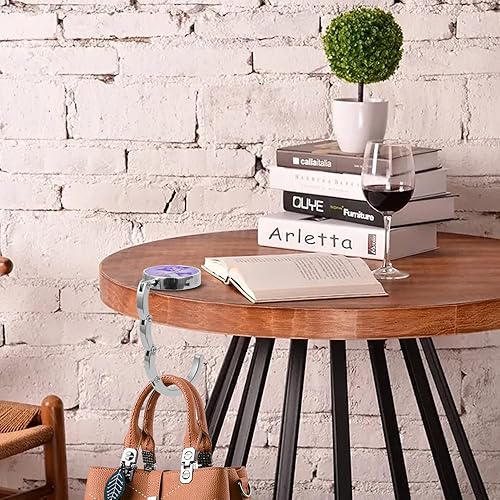 Miniatura 4 de Colgador para bolsos, juego de 6 ganchos plegables para bolsos, con patrón mixto, colgador de mesa, soporte para bolso para mujer, para mesas de