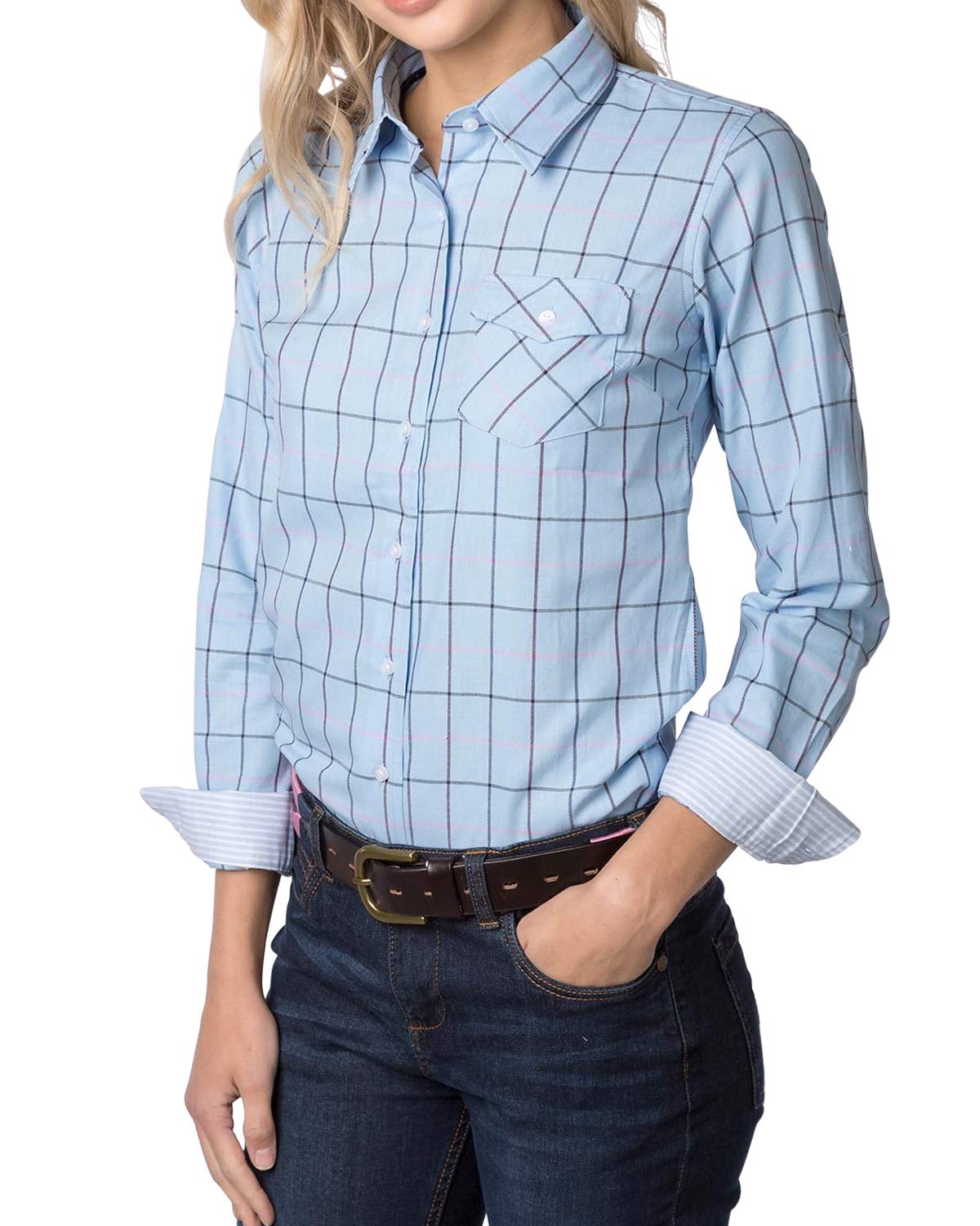 Rydale Hannah II Country Check Shirt Ladies Checked Pattern Shirt Soft Cotton Women's Blouse Top