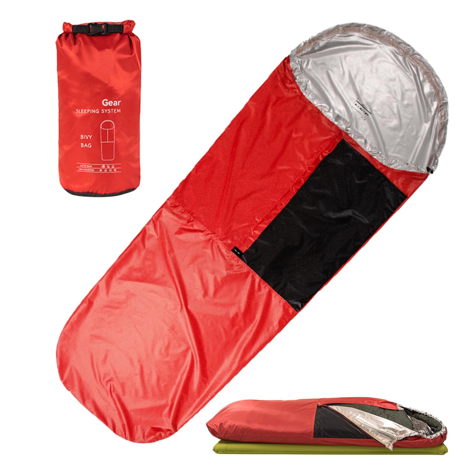 Housse de sac de couchage – Sac de couchage thermique léger, rangement de literie pour la survie, l'escalade, la randonnée d'hiver, le camping, les voyages, la randonnée en plein air et l'aventure
