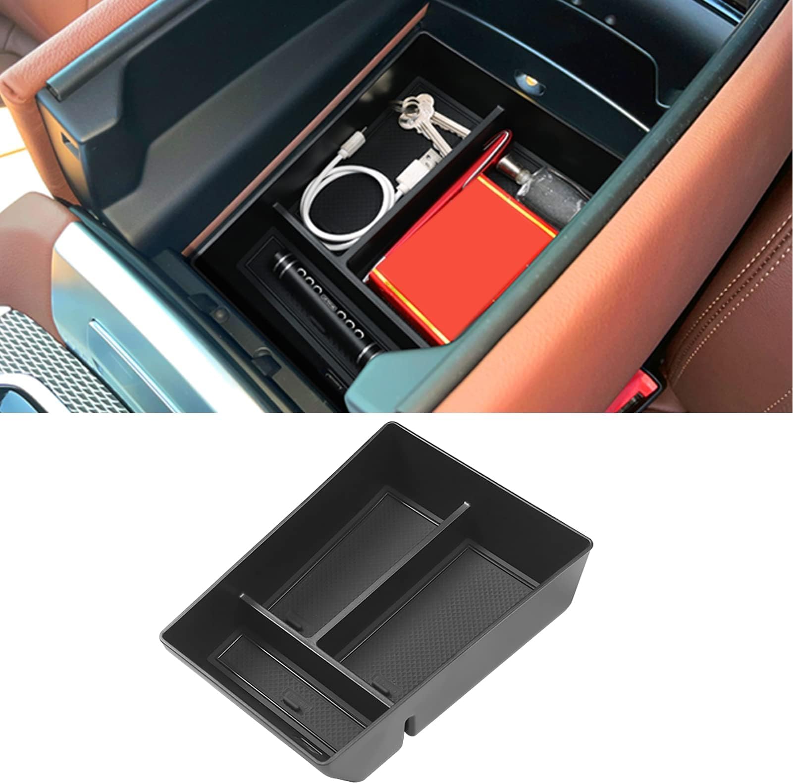 Jaronx BMW X5 G05/ X6 G06/ X7 G07 Center Console Organizer, Console Organizer Tray Storage for BMW X5 G05/ X7 G07 2019-2026, X6 G06 2020-2026