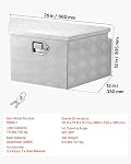 VEVOR Trailer Tongue Box, 26" x 13" x 12" Aluminum Trailer Tongue Tool Box, Heavy Duty Storage Organizer with Lock and Keys, Utility Tool Chest for Pickup Truck Bed, RV, SUV, Off-Road Vehicle, Silver