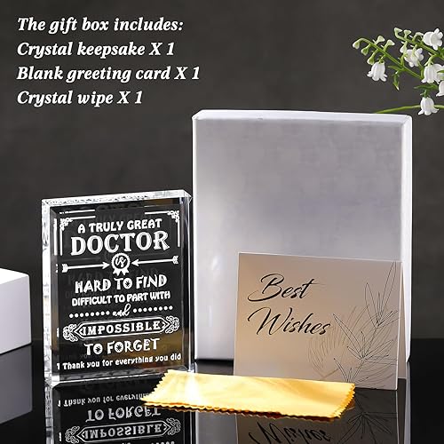 Miniatura 6 de Movdyka Regalos de médico para hombres y mujeres, placa de recuerdo de cristal, regalo único de agradecimiento para médicos en Navidad, jubilación,