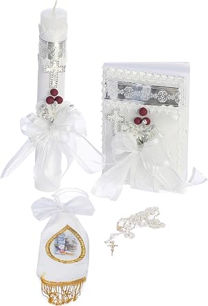 Holy First Communion Candle Set for Boy Catholic Gifts w/Bible - 1st Velas para Primera Comunion de Ninos Spanish