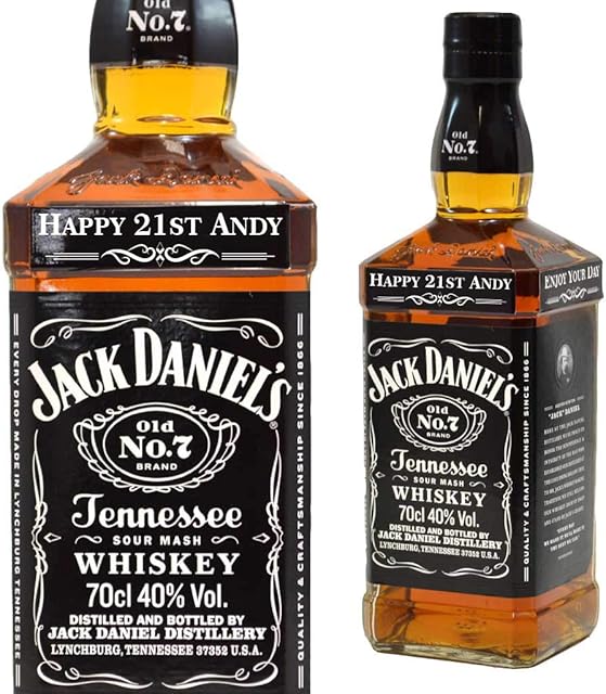 Personalised Whiskey Bottle Engraved Whisky Gift for Men Birthday Anniversary Retirement Wedding Label Sticker 1 x 70 CL