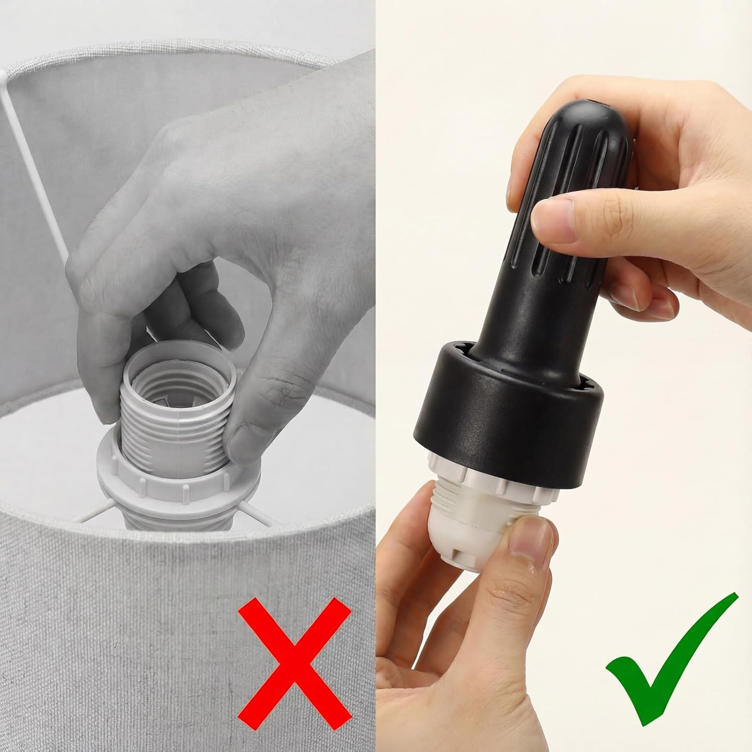 2 Pcs E26 Lamp Shade Socket Ring Removal Tool, Light Bulb Removal Tool Socket Lighting Installation Service Tools