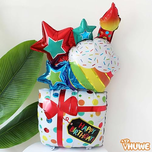 Miniatura 8 de Globo de feliz cumpleaños, 3 globos impresos de feliz cumpleaños de 43 pulgadas, globo grueso grande de Mylar para fiesta de cumpleaños, suministros