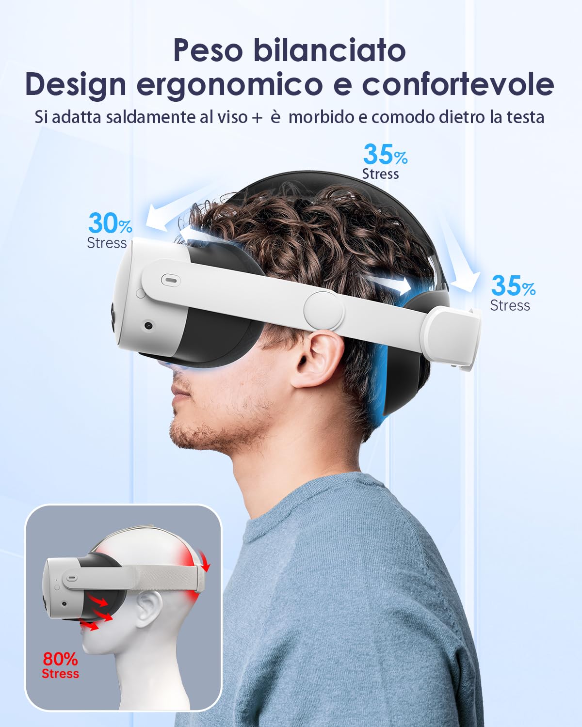 vr Cinturino per la testa compatibile per quest 3S per quest 3 Head Strap per quest 3S/quest 3 Accessori Confortevole Stabile Elite Strap Sostituzione