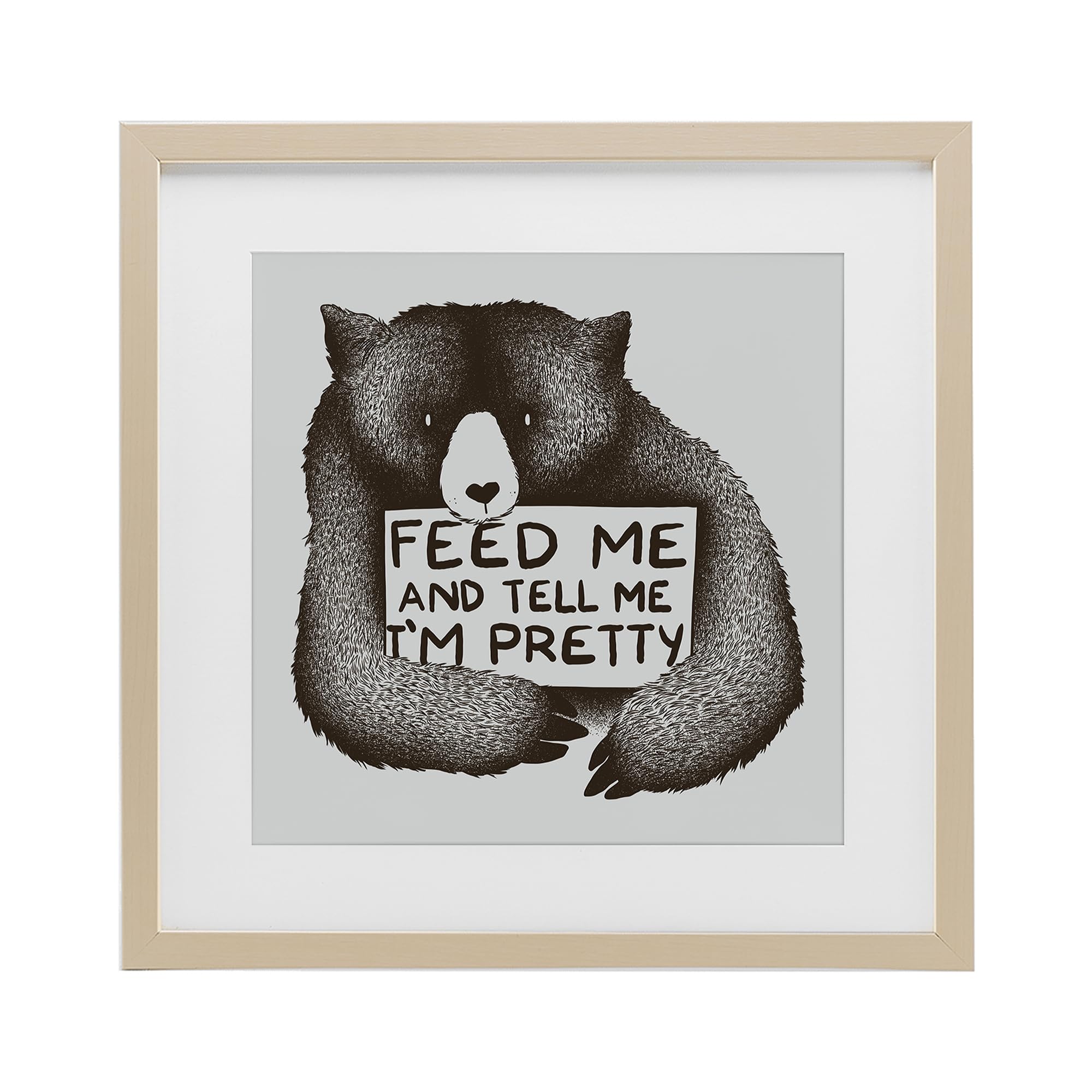 Stupell Industries Harvest Pine (Textured) Bear Humor Cabin Lodge Quote, 16 X 16 Inch Framed Print Under Glass