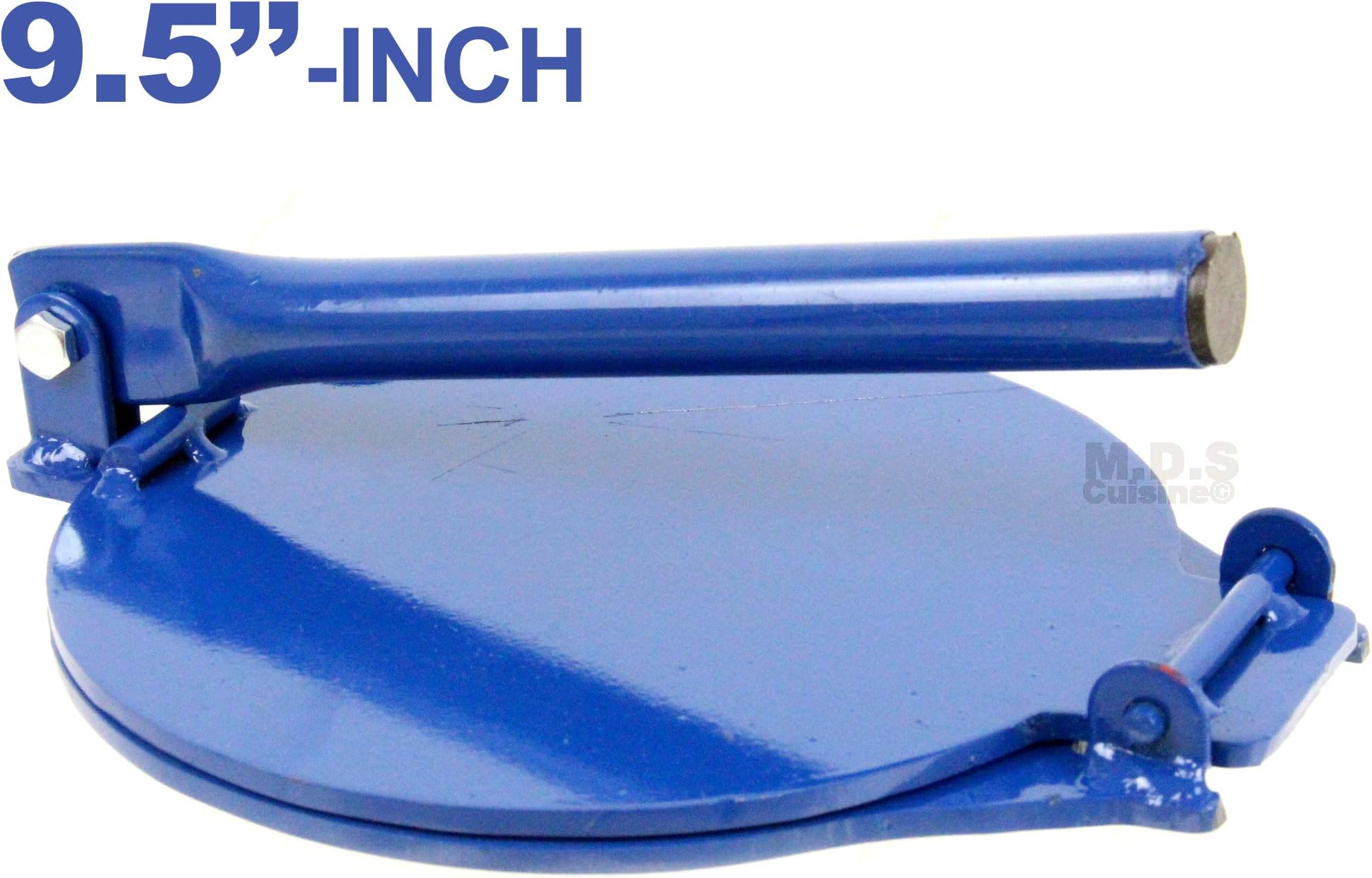 Tortilla Press 9.5” Heavy Duty Commercial Gauge Steel Red and Blue Kitchen and Restaurant Tortilla Maker (Blue Tortilla Press)