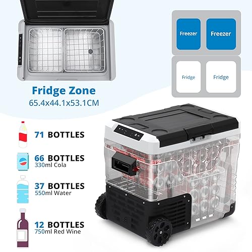 Miniatura 4 de ACONEE 12 Volt Car Refrigerator 53 Qt RV Portable Freezer Electric Cooler Compressor Car Fridge -4-68 Electric Compressor Cooler 1224V DC &amp; 100-240V