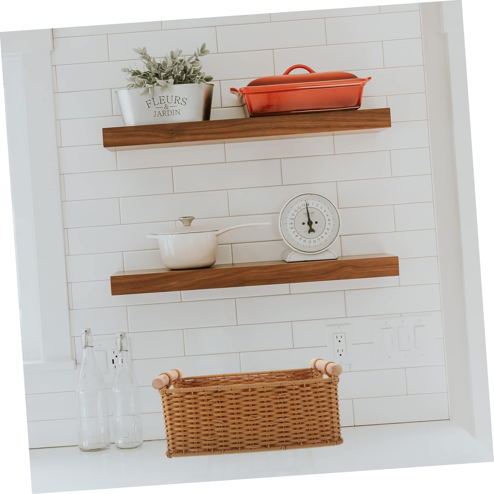 CHILDWEET Elegante E Semplice Cestino Da Dispensa Cestino Portaoggetti in Plastica Infrangibile Con Manico in Legno Versatile Ornamento Per La Casa Per Oggetti Di Scena Fotografici Robusto