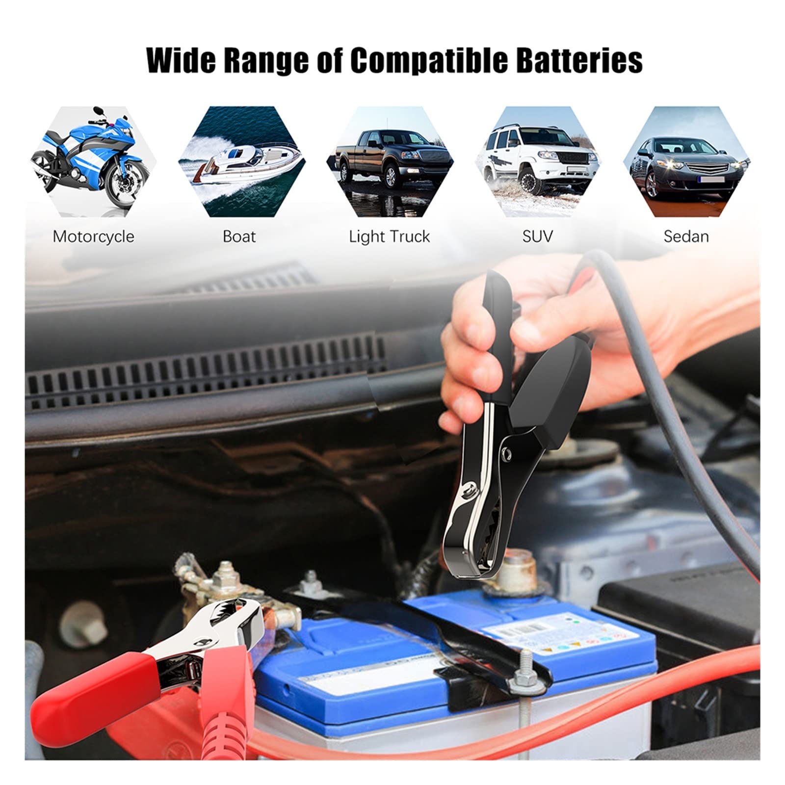 Comprobador de carga de batería, Probador de batería BA301 de 100 a 2000CCA, probador de circuito de carga de arranque rápido for coche, probador de batería de coche for motocicleta ，función de protec