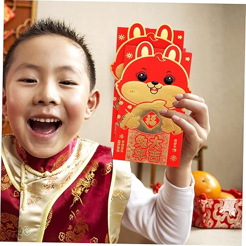 Miniatura 5 de ABOOFAN 72 Pcs zodiac rabbit year packet chinese red envelope kids paper cute rabbit red packets spring festival bag Lucky China rabbit red
