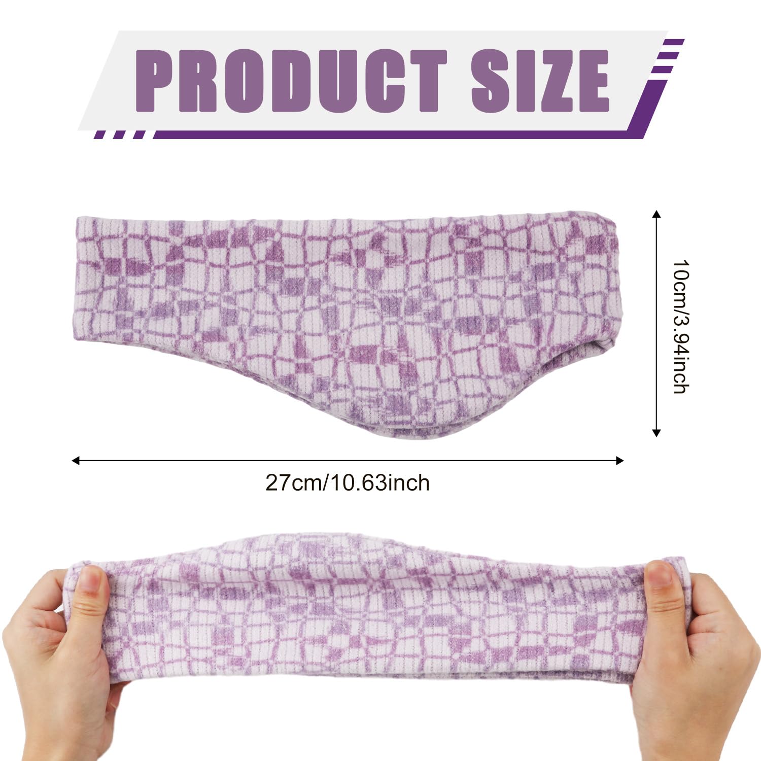 XIHIRCD Ear Warmers Headband, Stretchy Winter Ear Covers Sport Headband Running Headband Soft Knitted Fleece Warm Earmuffs for Cold Weather Men Women (Purple)