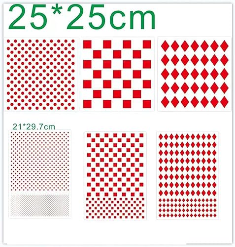 Miniatura 2 de 6 plantillas de cuadros y puntos, plantillas de tablero de ajedrez de arlequín de varios tamaños, plantillas cuadradas en forma de diamante,
