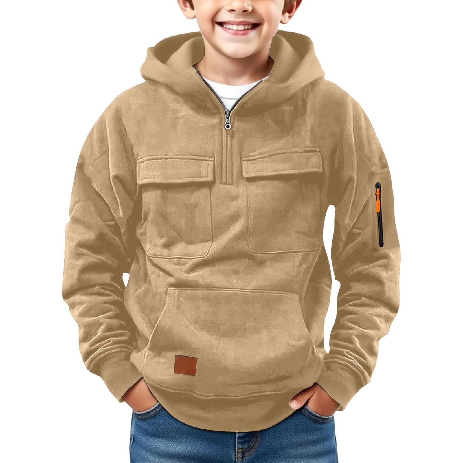 Generisch Tactical Hoodies for Men,Boys ，Tactical Sweatshirt, New Zipper Hoodies, Quarter Zip Hooded Pullover, with Pocket