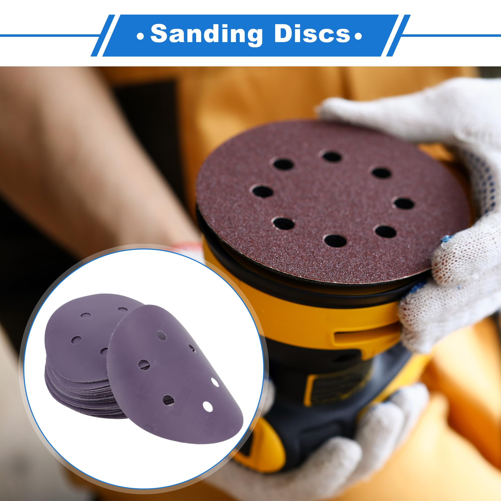 VekAuto 50 Pcs Sanding Discs, 6" 6 Hole 2000 Grit Hook and Loop Sandpaper Universal for Metal,Wood - Image 2
