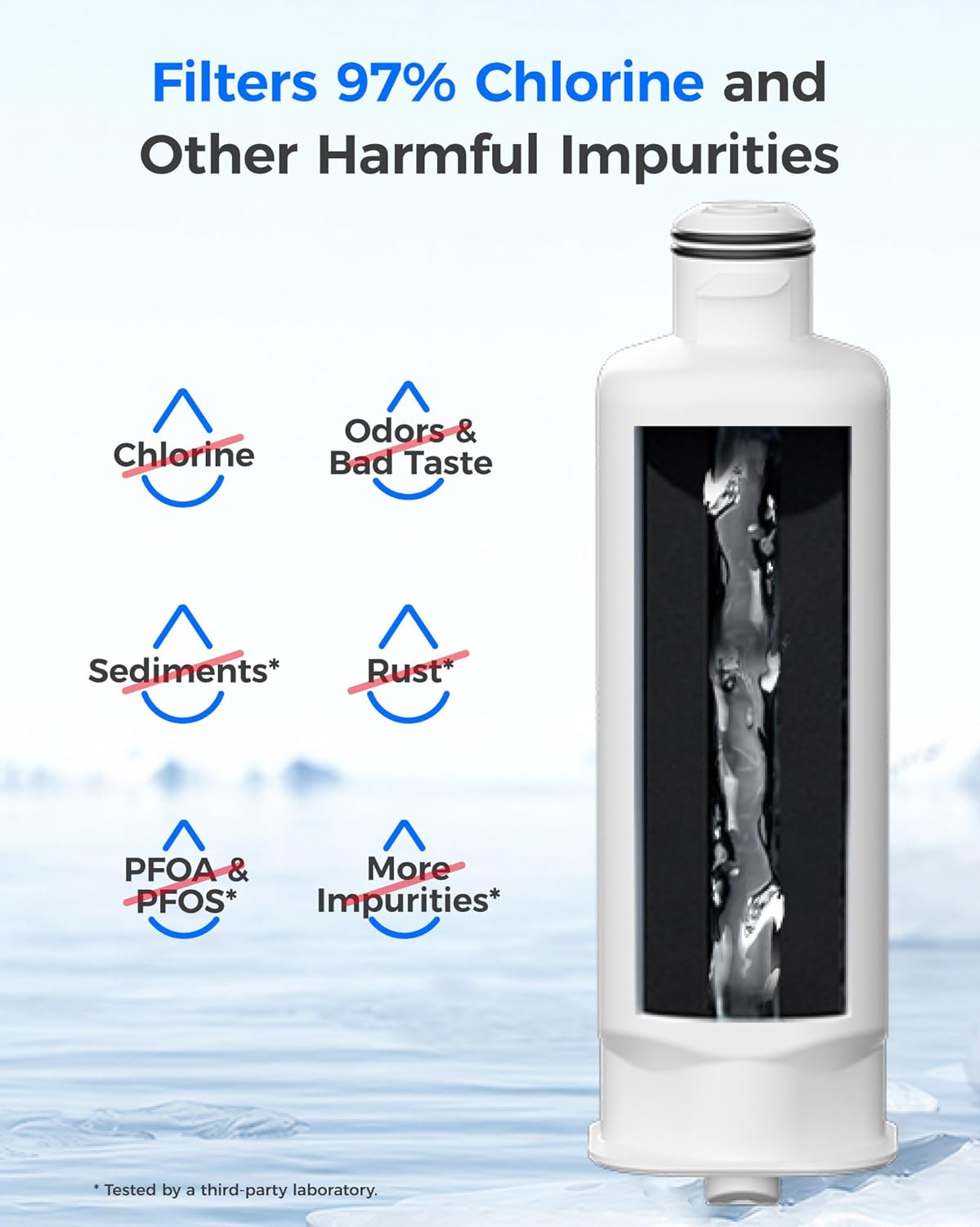 Waterdrop DA97-17376B Replacement for Samsung® HAF-QIN/EXP, DA97-08006C, RF28R7201SR, RF28R7351SG, WD-F45, Refrigerator Water Filter, 3 Filters - Image 3