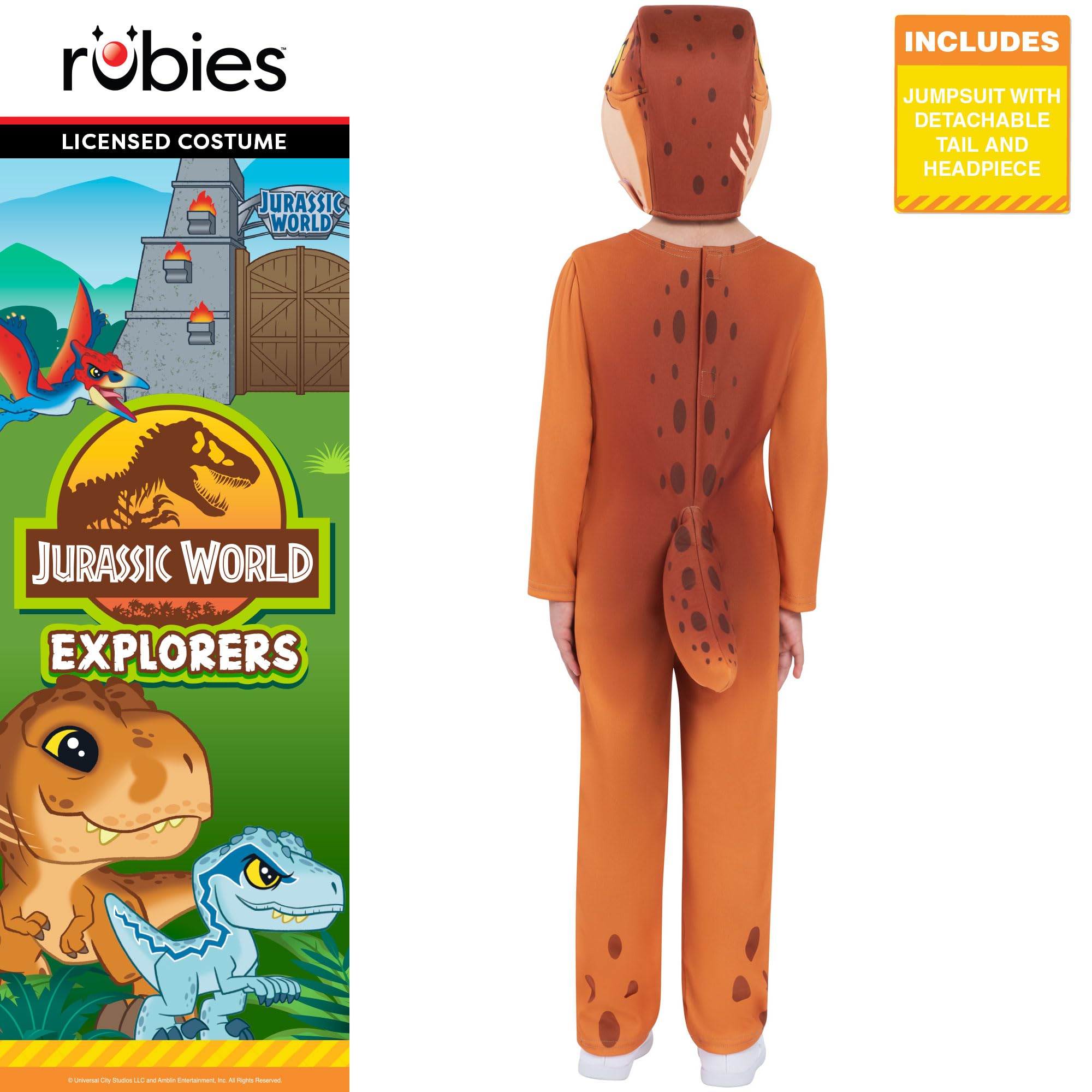 Rubies Official Jurassic World Toddler T-Rex Costume, Kids Fancy Dress Size 2-3 Years Halloween, Multicoloured - Image 2