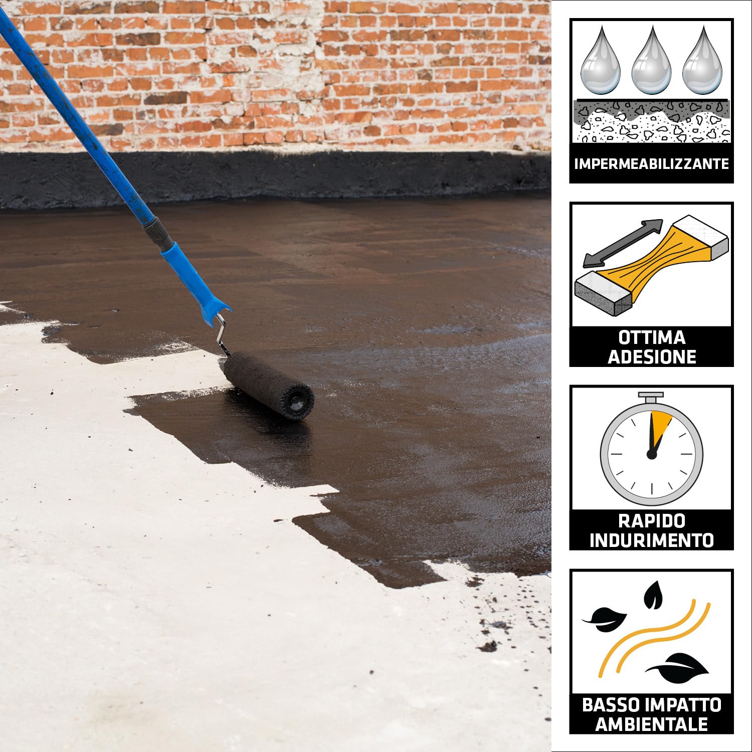 Sika - Sikalastic Black, Nero - Membrana impermeabilizzante bituminosa - Resistente agli agenti atmosferici ed ai ristagni di acqua - Latta da 5kg (Confezione da 2)